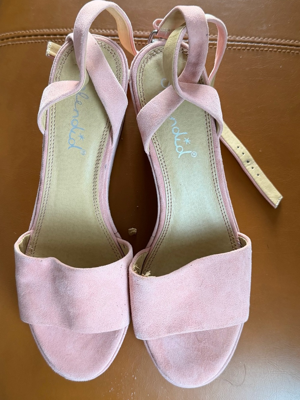 Splendid Blush Pink Suede Open-Toe Ankle-Strap Heels